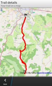 A map of the walk from St Jean Pied de Port to Orrison. ALL UP HILL!