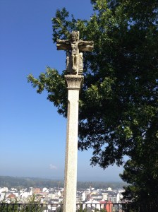 Cross on top of hill in Sarria